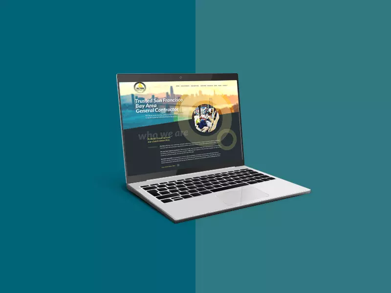 Stunning website design in a laptop